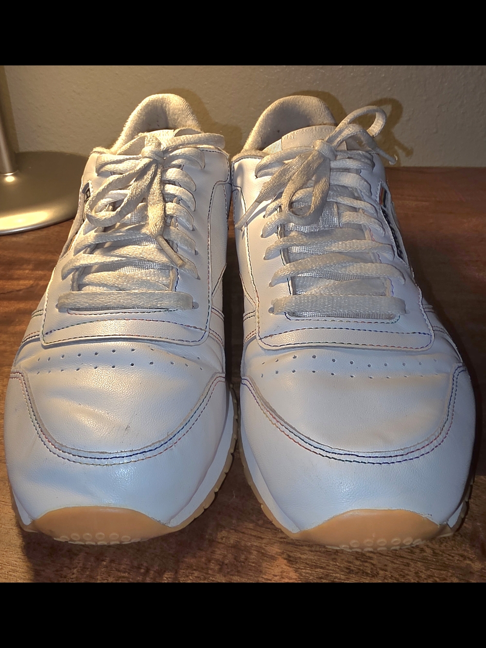 PRIDE Edition Limited Release (2019) Classic Reebok White Leather Sneakers - Picture 4 of 10
